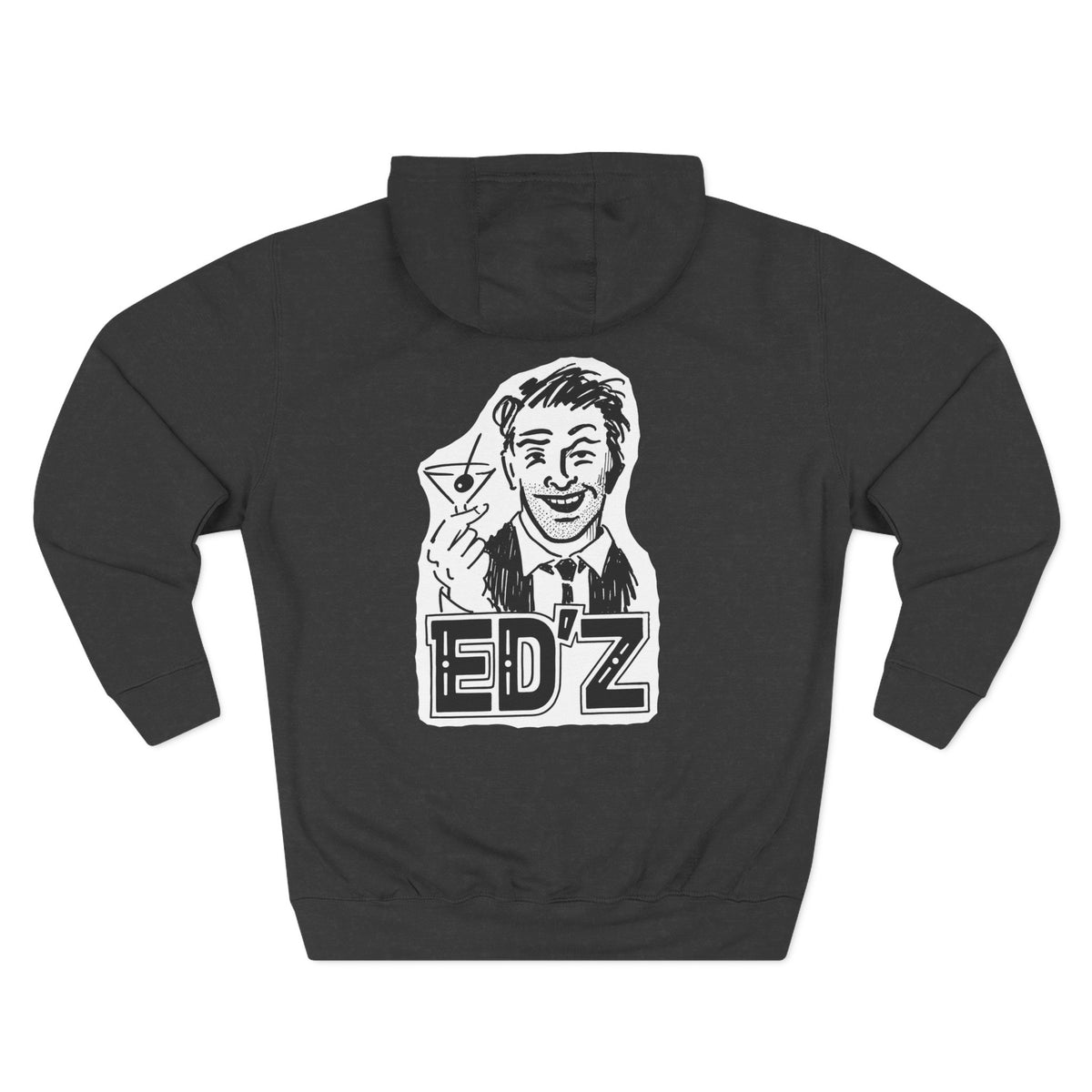 EDZ Martini Logo Hoodie — Retro Bar Graphic Fleece Hoodie