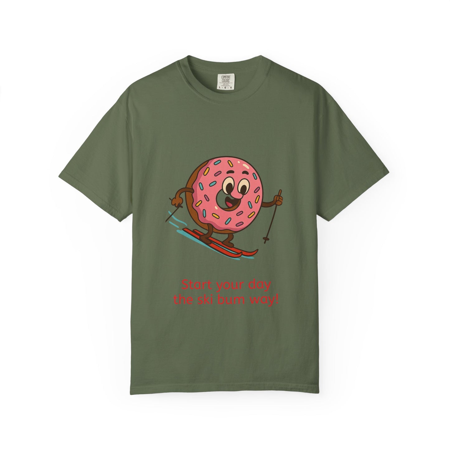 Ski Bum Doughnut T-Shirt, Unisex Tee, Fun Winter Apparel, Skiing Gift, Holiday Shirt