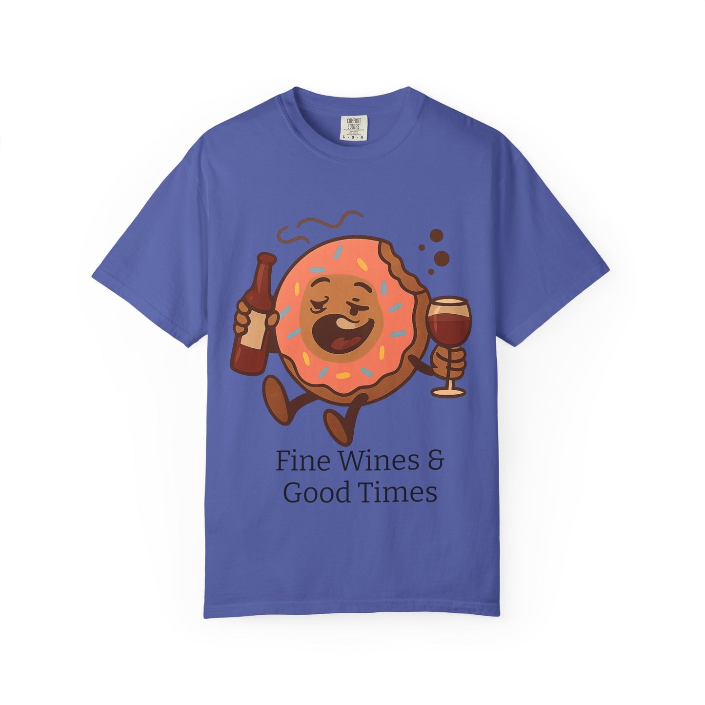 Wine & Donuts Unisex T-shirt - Funny Foodie Humor Tee, Kitchen Lover Gift, Party Wear, Brunch Outing, Drink & Dessert Fun