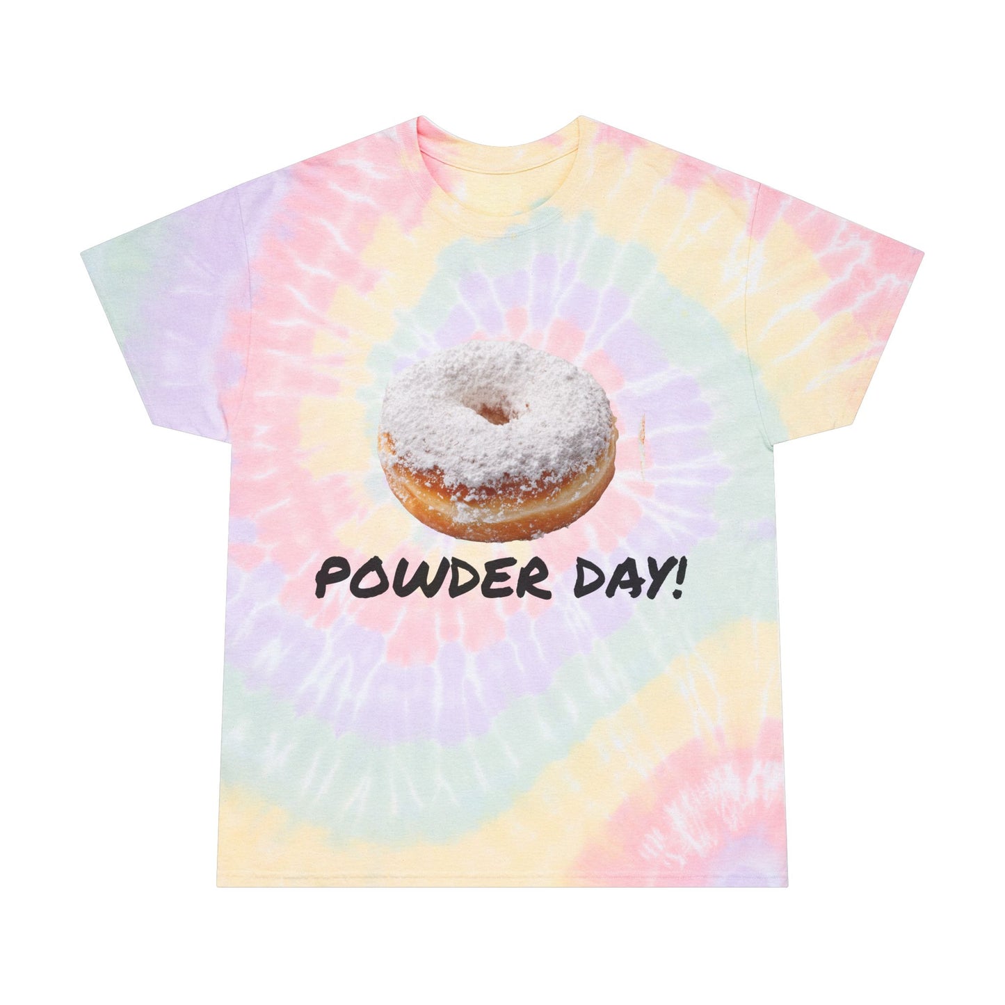 Vibrant Tie-Dye Tee, Fun Powder Day & NorthSide Kitchen Design, Colorful Cotton Shirt for Casual Wear, Gift for Foodies and Ski Lovers