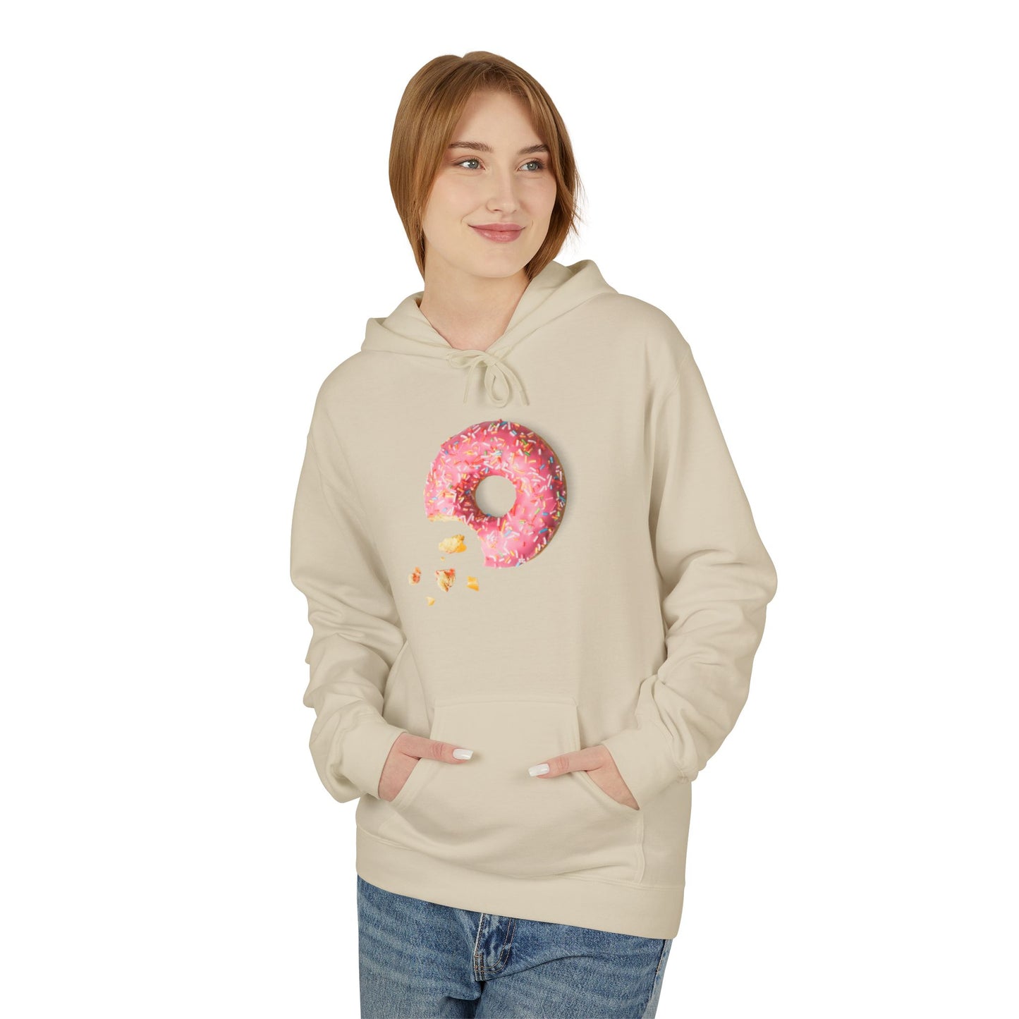 Donut Lover's Fleece Hoodie, Cozy Dessert Apparel, Bakery Gifts, Foodie Fashion, Valentines Day Wear, Unisex Hooded Sweatshirt